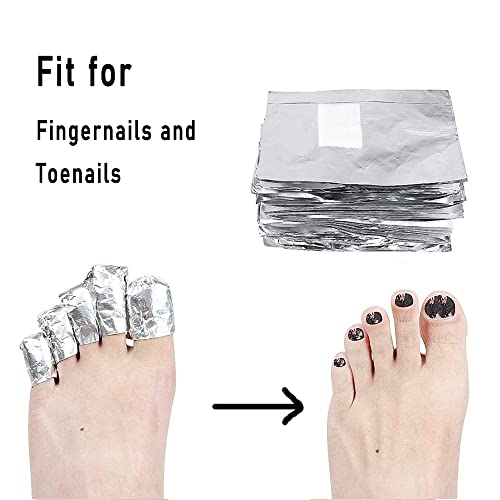 400Pcs Nail Polish Remover Gel Nail Foil Wraps Aluminium Soak Off Foils Cotton Pads Gel Nail Polish Wraps Removal Tool Kit Finger Nail Polish Remover With Lint Free Lager Cotton Pad #TOP5