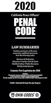 Perfect Paperback 2020 CALIFORNIA PENAL QWIK-CODE Book