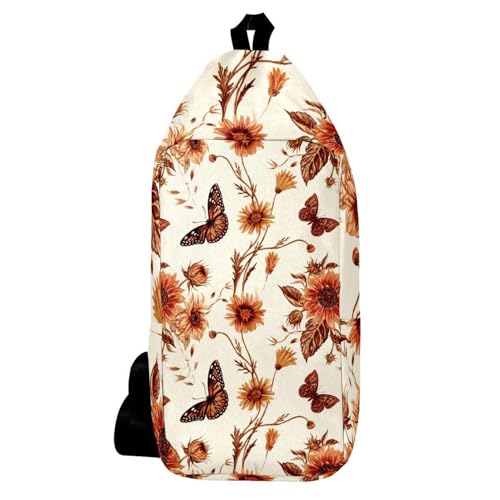 Sac à dos à bandoulière papillons tournesols multicolore 16x36cm