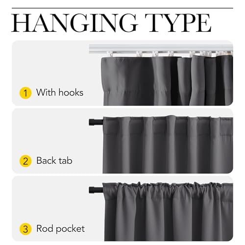 NICETOWN Sliding Door Curtain with Adjustable Ceiling Track, W100 Room Divider Curtain for Living Room/Office/Hospital Privacy, No Light Leakage Drape Easy Installation, 1 Panel, W100 xL96, Dove Grey