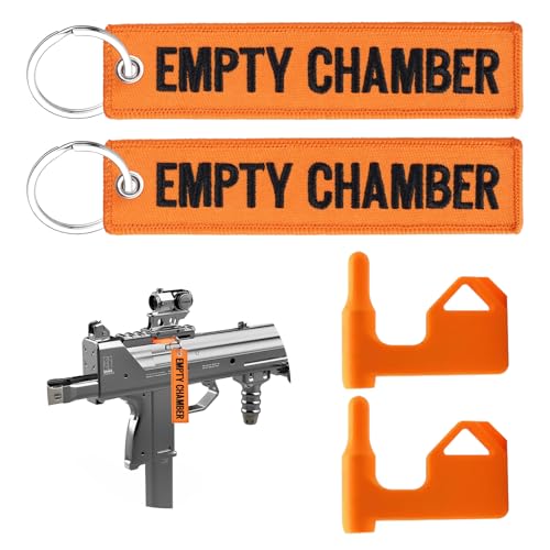 BULLIX Chamber Safety Flag for Rifle Handgun Shotgun with Bonus Bright Reflecting Light Tags, Essential Gun Safety Accessories for Pistol, Rifle Shorter Chamber (Orange)
