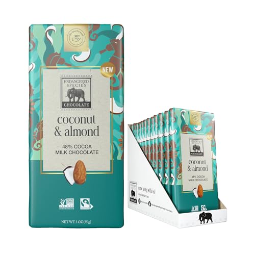 Endangered Species Chocolate Coconut, Almonds + 48% Milk Chocolate -