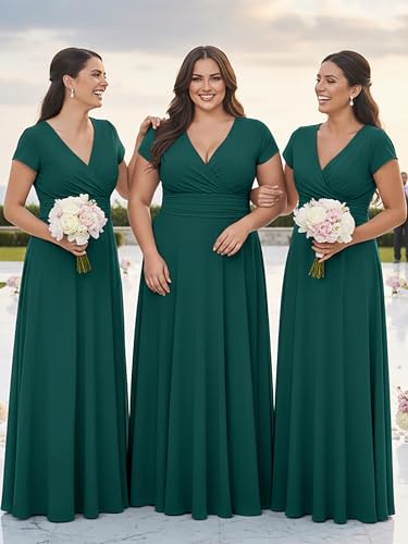 Image of KOH KOH Womens Sexy Cap Short Sleeve V-Neck Flowy Cocktail Gown