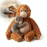24-inch Mama Punch Monkey Plush Toy, Stuffed Gorilla with Baby Gorilla Toy