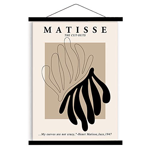 Baoduu Magnetischer Poster-Aufhänger, leichter Holzhalter, Rahmen für Fotos, Bilder, Zeichnungen, Karten - 53,3 cm, schwarzer Holzmagnet, Leinwand, Kunstdrucke, Wandbehang Kit Cover