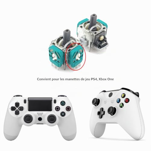YINETTECH 10pcs Capteur de Potentiomètre de Tondeuse Remplacement Compatible avec Xbox One PS3 PS4 Contrôleur Pièces de Réparation de Joint pour Manette de Pouce Analogique – vue 2