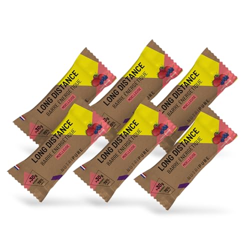 NUTRIPURE - Nutripure | Barre Energétique Longue Distance | 6 Barres Énergétiques Sport Riche en Glucides | Snack pour Effort d'Endurance | Vitamine C, Vitamines B1, B2 & Nutriments | Goût Fruits | Made in France