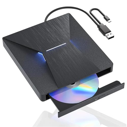 Unidad Externa USB 3.0, USB-C, luz Flash, grabadora 3D, Lector de CD y DVD for Ordenador portátil, Windows Mac OS