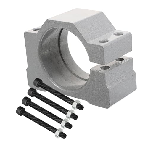 IWOWHERO Accessory Holder Jig CNC Motor Clamping Bracket Spindle Mounting Bracket for CNC Spindle Motor Mounting Clamp Bracket CNC Machine Spindle Motor Clamp Silver Aluminium Alloy