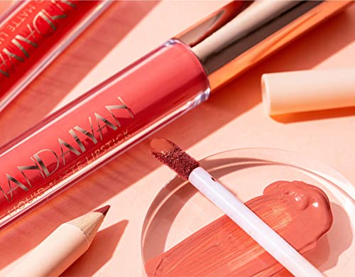 2pcs Matte Nude Lip Liner and Lipstick Makeup Set, Liquid Lipstick 24H Non-Stick Cup Not Fade Waterproof Nude Lipstick Makeup Kits Velvety Nude Lipliner Lip Gloss Make Up Gift Set - Image 7