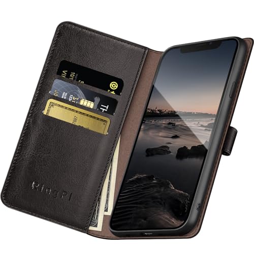 RingPi for iPhone XR 6.1" Phone case,[RFID Blocking Leather] Flip Folio Book Shockproof Protector,Holder Stand Cases for iPhone XR,Women Men for Apple xr Wallet Cover,Black by RingPi - Image 4