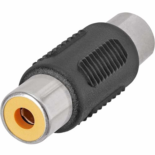 TECHZOCO Adaptador Audio Mono RCA Hembra a RCA Hembra, Conector RCA de 1 vía, Empalme RCA Audio, Adaptador RCA Hembra a Hembra, Empalme RCA, Apto para Amplificador, subwoofer, Mezclador, Altavoz