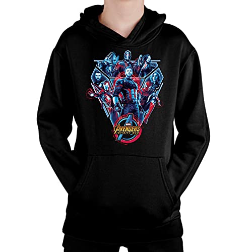 the Fan Tee Sudadera de NIÑOS Avengers Thor Ironman Hulk America Widow 023 12-13 Años