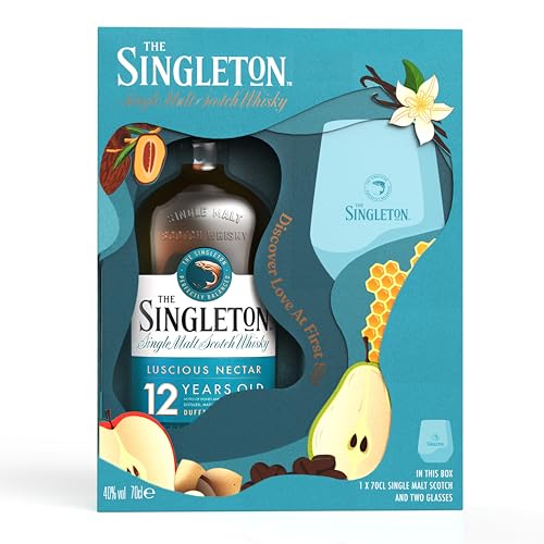 The Singleton 12 Year Old Single Malt Scotch Whisky | 40% vol | 70cl | Notes of Honey & Nuts | Mellow & Buttery Smooth | Perfectly Balanced Speyside Whisky | Gift Pack