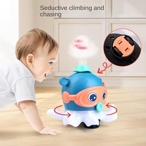 Image of ToyBharat Baby Musical Octopus Ball Blowing Toy for Kids | Interactive Dancing Octopus with Music and LED Light-Up Mechanism | Mecanum Wheels Toy | Tummy Time Toy for Babies, Kids, and Toddlers