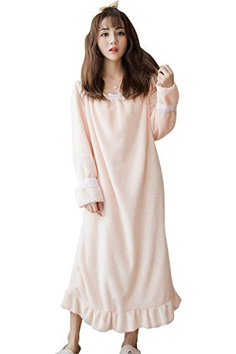 ［Homehalo］ ネグリジェ 可愛い ルームワンピース フランネル 秋冬 姫系 暖かい ふわふわ部屋着 寝間着 柔ら...