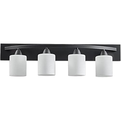 Dorence Vanity Bath Light Bar Interior Lighting Fixture (4 Lights, Matte Black)