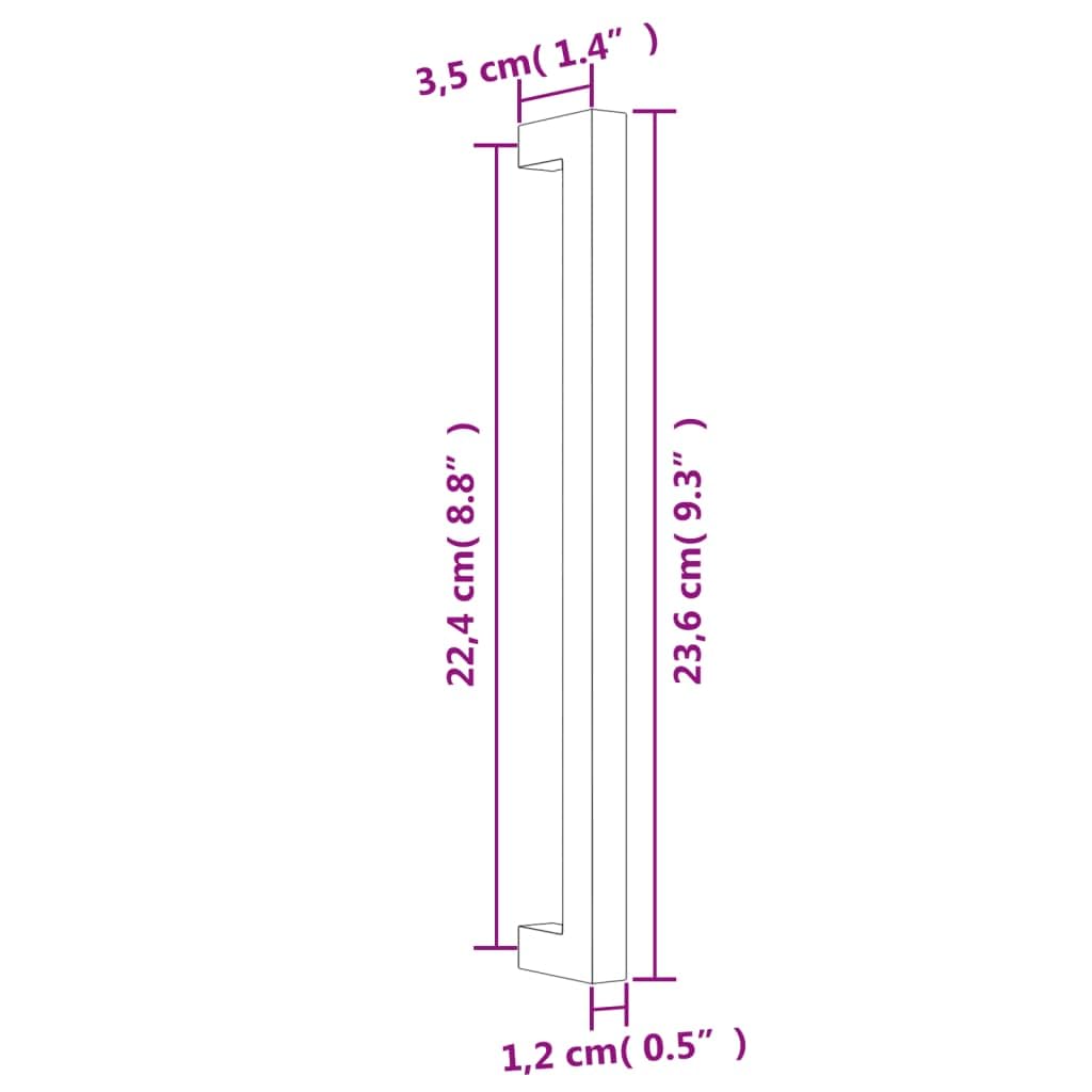 Möbelgriffe 10 Stk, silberner Edelstahlgriff mit gebürsteter Oberfläche, Lochabstand 224 mm, Bogenbügel Türgriff für Schubladen Schränke Küche Bad Flur