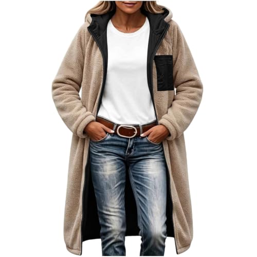 YMADREIG Womens Long Winter Coats Reversible Fleece Lined Puffer Jacket - image 2