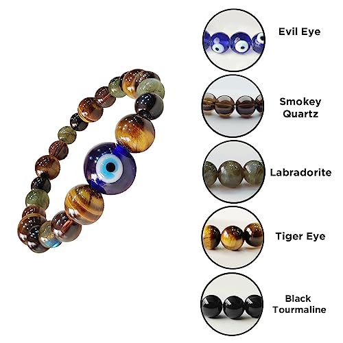 Image of Shubhanjali Crystal Elastic 8mm Stretch Customized Bracelet for Men and Women-(Standard,Multicolor)