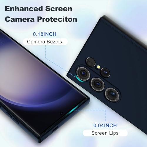 Image of Back Cover for Samsung Galaxy S23 Ultra 5G | Full Camera Protection | Premium Liquid Silicon Case | Flexible Bumper Case for Samsung Galaxy S23 Ultra 5G (Dark Blue)