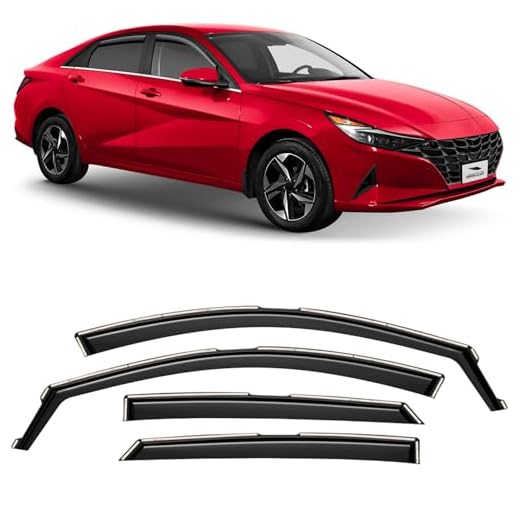 Voron Glass in-Channel Extra Durable Rain Guards for Hyundai Elantra 2021-2025, Window Deflectors, Vent Window Visors, 4 Pieces - 220225