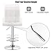 COSTWAY Bar Stool, Modern Swivel Adjustable Armless Barstools, Square Counter Height PU Leather Bar Stools for Kitchen Dining Living Bistro Pub Chair Counter Back Barstool(White, 1 Stool)