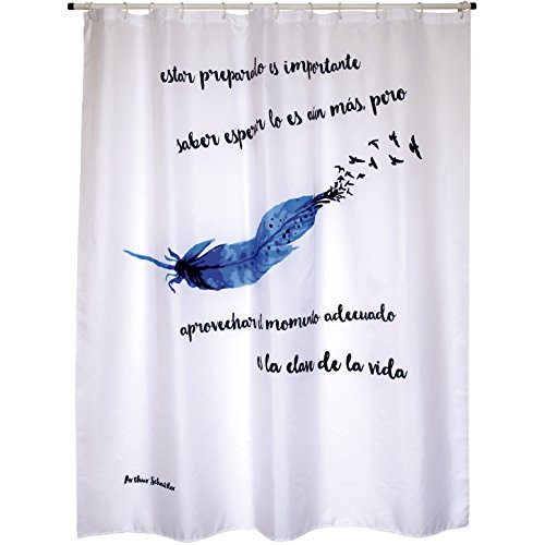 MSV "Premium Pluma Polyester Shower Curtain, Multi-Colour, 180 x 200 cm, W 7.9" x L 11.8" (1 Panels)