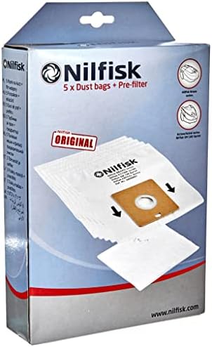 Genuine Nilfisk Action & Bravo Vacuum Cleaner Dust Bags 5 Pack + Filter