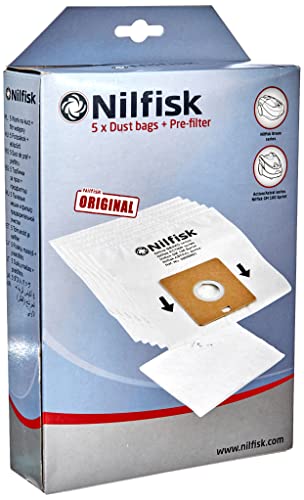 Nilfisk Genuine Action & Bravo Vacuum Cleaner Dust Bags 5 Pack + Filter #TOP2