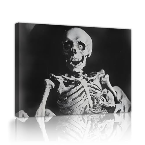 Toile crâne Halloween de qualité CHERHERART tableau déco pour chambre