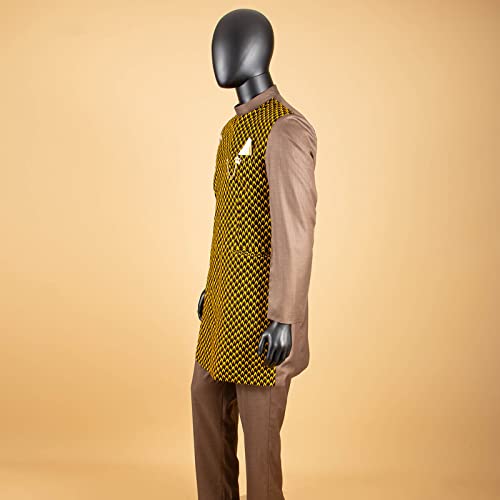 African Suits for Men Single Breasted Printed Blazer and Pants 2 Piece Set Dashiki Outfits Ankara Attire4