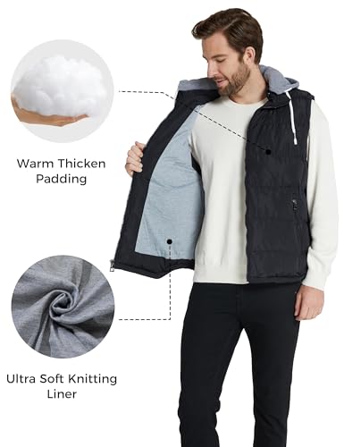 Image of ZSHOW Men's Puffer Vest Removable Hooded Vest Outdoor Winter Vest
