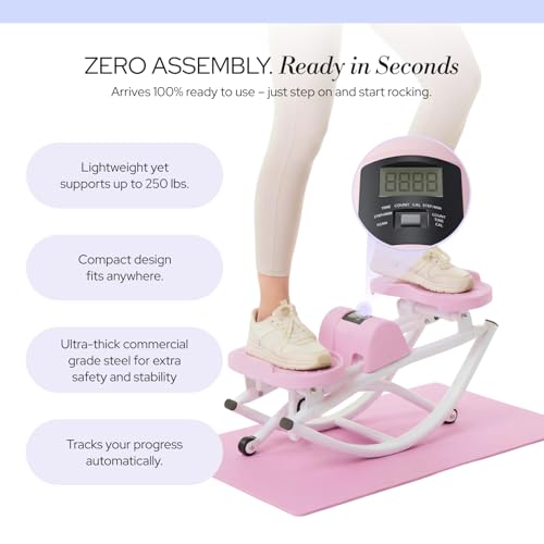 Image of The Rock Stepper - Side to Side Rocking Stepper Machine for Home Workouts - Low Impact Indoor Cardio Leg Glute and Core Training - Quiet Compact Step Rocker Exercise Equipment