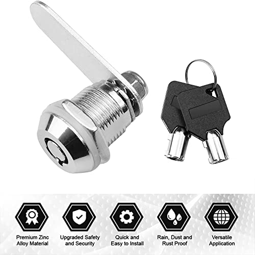 Miniatura 5 de Litensh Cerradura Tubular De Leva Con Llaves Diferentes, Cerradura De Buzón De Correo Y Gabinete, Cerradura De Puerta Y Cajón, Cerradura De Armario 16 Mm
