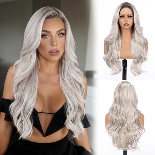 topshe Platinum Blonde 13x4 HD Lace Front Wig, Body Wave Wigs for Women