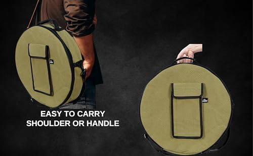 ARAW Shamanic Drums Bag, Bodhran Drum Bag, Handmade Frame Drum Bag, Drum Protection, Drum Cases, Tan Color (18 Inches X 6 Inches)