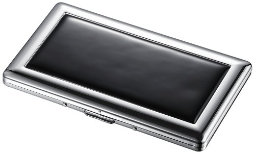 Visol Slate Black Cigarette Case - Holds 9 120 Size Cigarettes