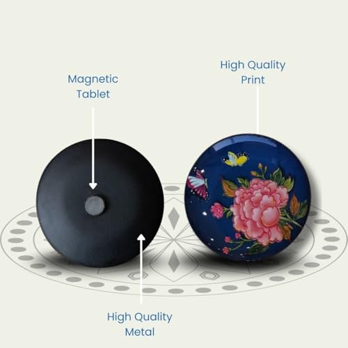 Image of RITUALISTIC Pushpam Metal Fridge Magnet |Freeze Magnet Set | Gift Items for Women and Men | Diwali and Home Decor Gift Items | Fridge Magnets Refrigerator Stylish | Perfect Souvenir Gift | Set of 3