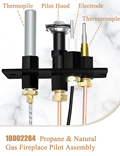 Xinaxde 10002264 Propane & Natural Gas Fireplace Pilot Assembly Replacement Of Hht Majestic & Vc Ng Pilot Assembly For Fireplaces #TOP1