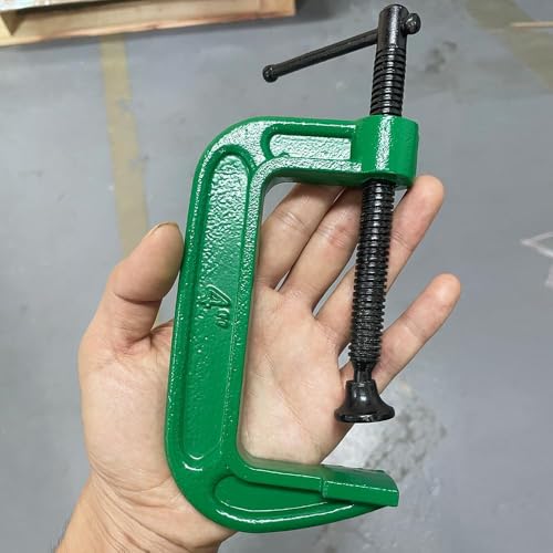 4 Inch C-Clamp Set, Heavy Duty Steel C Clamp Industrial Strength C Clamps for Woodworking, Welding and Building(4PCs, Green) by Zeromall - Used condition - Image 2