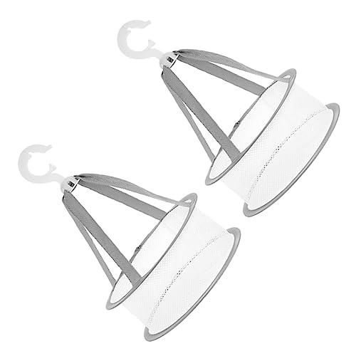 TOGEVAL 2個 美容 卵 乾燥 ネット 洗濯 乾燥 ラック お風呂 スポンジ メイクアップ スポンジ ホルダー メッシュ 吊り下げ 植物 乾燥機 ネット 衣類 乾燥機 ラック お風呂 オーガナイザー 用 メイクアップ ブラシ ホワイト 生地