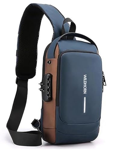 Image of WildHorn AeroShield Waterproof Anti-Theft Sling Bag for Men & Women | Crossbody Chest Shoulder Bag with USB Charging Port | Lightweight, Travel & Daily Use | Adjustable Strap