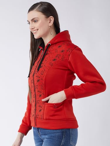 Image of Pivl Women's Fleece Blend Winter hooded Jacket.