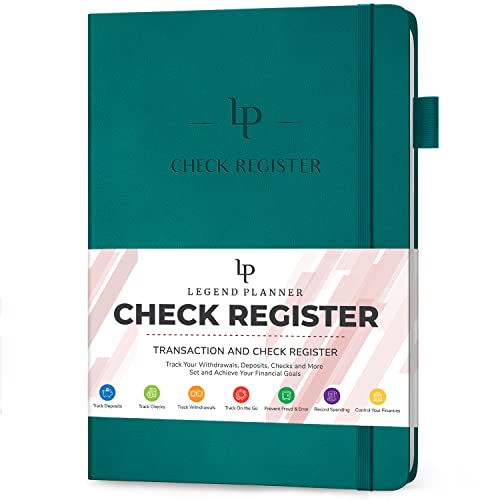 Legend Planner Check Register Book – Accounting Ledger Book For Small Business & Personal Use – Checkbook Register To Track Financial Transactions – Hardcover, 7X10″, 6300 Entries (Dark Teal) #TOP20