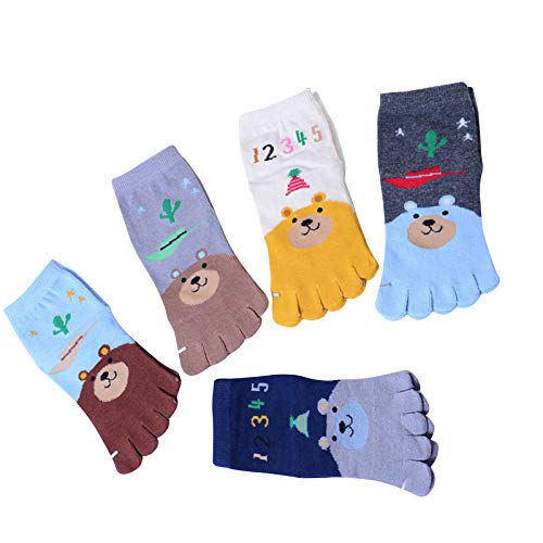 Petyoung Kids-Children Cotton Toe Socks, Fuzzy Socks Cute Five Finger Winter Kids Socks 3-12 Years3