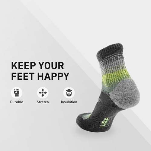 Image of GRIP6 Wool Micro-Crew Socks: Lightweight Wool Socks for Hiking, All Day Comfort - Wicking Crew Socks for Men and Women