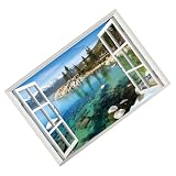 Adesivo da Parete Finestra 3d in PVC per Camera da Letto