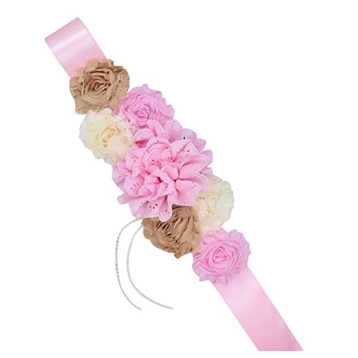 Arestory Womens Maternity Sash for Photography Ladies Casual Floral Pearl Maternity Dress Decoration Pregnant Belt Plus Size Maxi Photoshoot