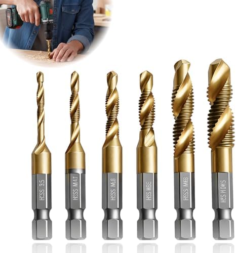 6-teiliges HSS Gewindebohrer-Set M3 Bis M10 – Metrischer Gewindeschneider, Sechskant